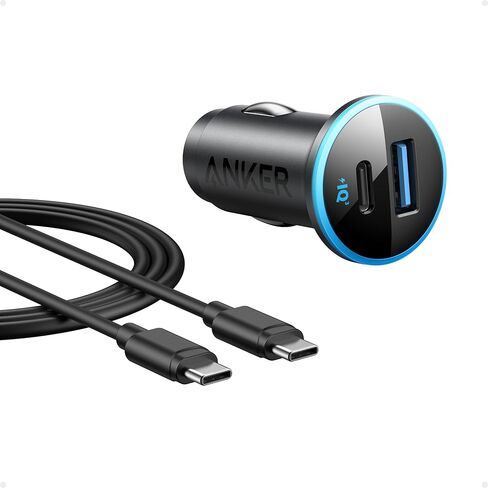 محول شاحن سيارة USB C، شاحن USB ولاعة سجائر Anker 52.5 وات، شاحن سيارة 323 Anker مع شحن سريع 30 وات PowerIQ 3.0 لهاتف iPhone 14/13 Samsung Galaxy S23/22 Pixel in Kuwait