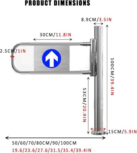 Automatic Swing Gate with Self-Closing Mechanism and Guardrail for Supermarket Entrances, Yards, and Warehouses in Saudi Arabia