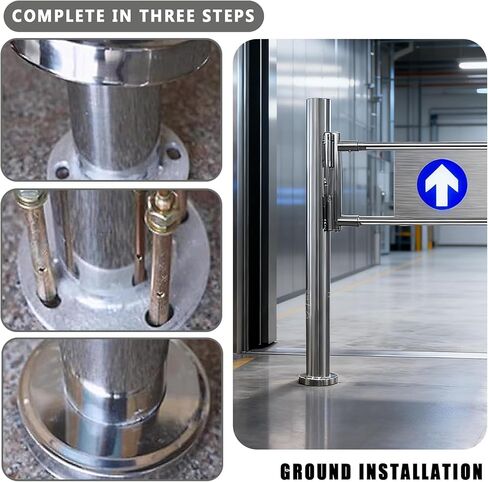 Automatic Swing Gate with Self-Closing Mechanism and Guardrail for Supermarket Entrances, Yards, and Warehouses in Saudi Arabia