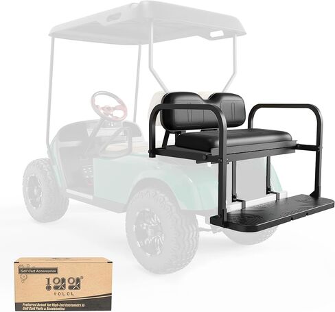10L0L Golf Cart Rear Flip Folding Back Seat Kit for EZGO TXT Freedom 1995-Up, Deluxe Rear Seat Assembly Roof Support with Cargo Net Leather Cushion and Back Cushion Set in Saudi Arabia