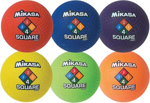 Mikasa 4-Square Rubber Playground Ball, 8-1/2 Inches, Set of 6, Assorted Colors in Saudi Arabia