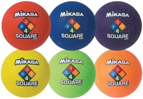 Mikasa 4-Square Rubber Playground Ball, 8-1/2 Inches, Set of 6, Assorted Colors in Saudi Arabia