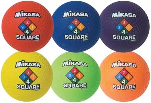 Mikasa 4-Square Rubber Playground Ball, 8-1/2 Inches, Set of 6, Assorted Colors in Saudi Arabia
