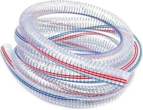 PVC tube steel wire reinforced tubing, PVC Steel Wire Helix Hose Wall Thickness 2.5mm Length 9.8ft Inner Diameter Multiple Sizes(Inner Diameter 25mm) in Saudi Arabia
