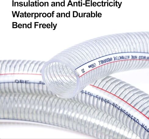 PVC tube steel wire reinforced tubing, PVC Steel Wire Hose 1 Meter 2.5mm Wall ID 10mm/13mm Clamps for Water Oil Air Transfer(ID 10mm) in Saudi Arabia