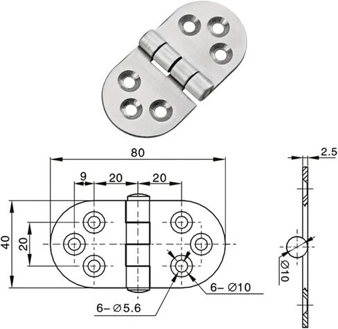 Industrial Motor Equipment Cabinet Doors Applications 304 Stainless Steel Hinge 1Pcs(XG02-087-3) in Saudi Arabia