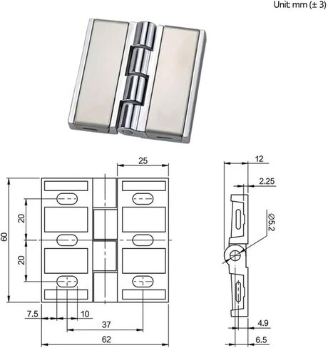 Zinc Alloy Heavy Duty Square Industrial Machinery and Equipment Cabinet Doors Hinge 1Pcs in Saudi Arabia