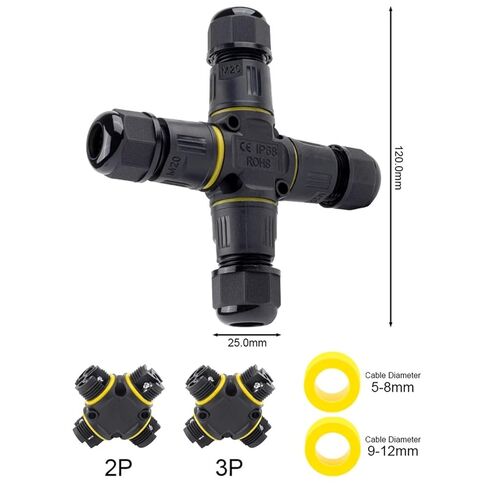 M20 عبر نوع في الهواء الطلق موصل سلك كابل كهربائي 4 طريقة المسمار قفل محطة 2/3Pin 1 قطعة (M20 الصليب 3P 5-8 مللي متر) in Kuwait