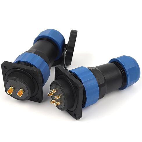 SP28 Straight Square 4 Holes Panel Mount Connector 2-26 Pin Male Female Socket Power Wire 1Pcs(SP28-9S) in Saudi Arabia
