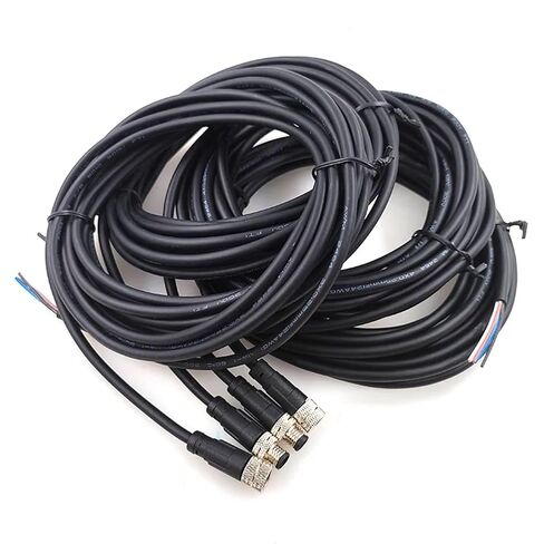 كابل موصل مستشعر خط PVC 5 متر M8 ذكر وأنثى Straight3Pin4Pin 1 قطعة (3pin أنثى 5 متر) in Kuwait
