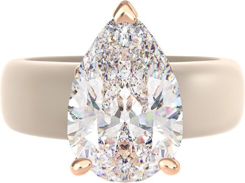 Rinfit Silicone Ring with Stone - Pear Cut Cubic Zirconia Solitaire Engagement Ring for Women - Rubber Wedding Bands - Patent Pending Design in Saudi Arabia
