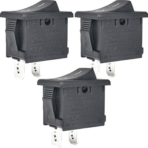 مفتاح الروك R19A (3 عبوات) 2 دبوس 10 أمبير/125 فولت 6 أمبير/250 فولت تشغيل وإيقاف SPST، يناسب فتحة 19.2 × 12.9 مم (0.76 × 0.51)، لوحة وجه 21 × 15 مم (0.83 × 0.59)، بديل تبديل صغير للأجهزة واستعادة الدوائر in Saudi Arabia