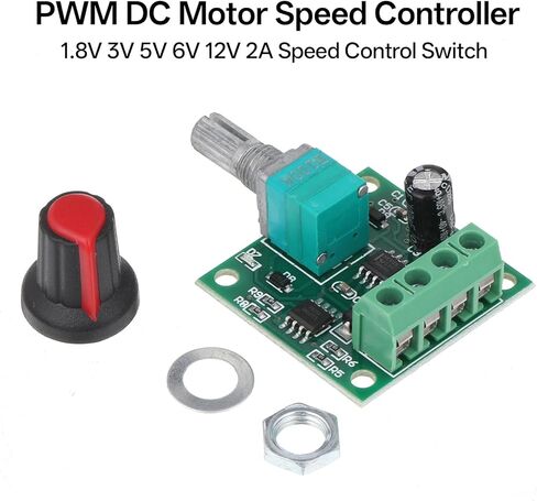 2Pcs DC Motor Controller Low Voltage PWM Motor Speed Controller PWM Controllers with Speed Control Knob Fan Speeds Control Switch 1.8V 3V 5V 6V 12V 2A 30W Adjustable Driver Switch with LED Indicator in Saudi Arabia
