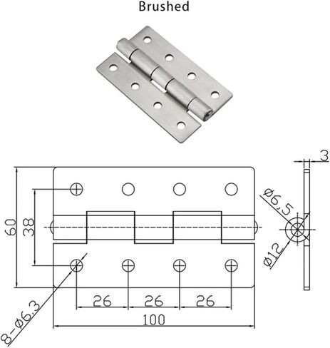 Heavy Duty Folding Hinge 304 Stainless Steel Industrial Equipment Electrical Cabinet Doors 1Pcs in Saudi Arabia