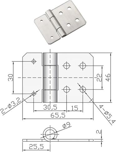 Asymmetric Folding Hinge 304 Stainless Steel Industrial Cabinets Equipment 1Pcs(XG02-076-2) in Saudi Arabia