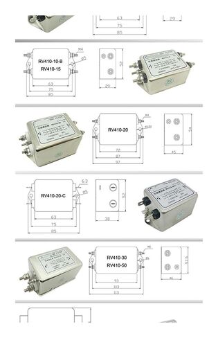 RV410 AC Single-Phase Double-Section Enhanced Power Filter 220V110v Anti-Interference Power Purifier(RV410-3A -3A Lead Type) in Saudi Arabia