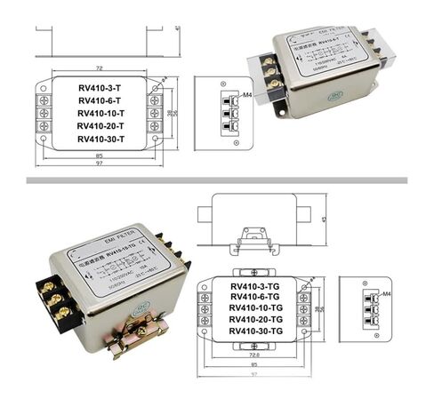 RV410 AC Single-Phase Double-Section Enhanced Power Filter 220V110v Anti-Interference Power Purifier(RV410-3A -3A Lead Type) in Saudi Arabia