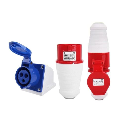 1 Pcs Industrial Socket Connector 3-pin 4-pin 5-pin 16A/32AIP44 Waterproof Aviation(4 core 16Asurface mounted114) in Saudi Arabia