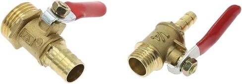 Brass Red Lever Handle Ball Valve 6/8/10/12mm Hose Barb with 1/4 3/8 1/2 BSP Male Thread Connector Pipe Fitting Coupler Adapter(12mm to 1I2 M) in Saudi Arabia
