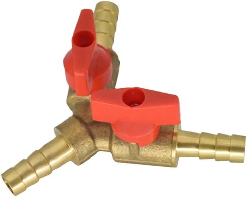 YQBS 3 Way Brass Shut Off Ball Valve 6 8 10mm Hose Barb Y Pipe Fitting Connector Adapter Fuel Gas Water Oil Air(10mm) in Saudi Arabia