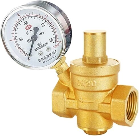 1/2 "3/4" 1 "2" صمام تنظيم الضغط النحاسي DN15 DN20 DN25 منظم تخفيف قابل للتعديل مع مقياس (1 ") in Saudi Arabia