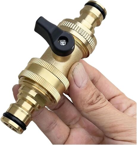 3/4" Brass Ball Valve Quick Connector EU Thread Bidirectional Flow For Car Wash Garden Hoses Leakproof With Rubber Gaskets(A) in Saudi Arabia