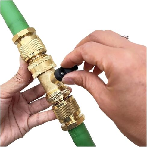 3/4" Brass Ball Valve Quick Connector EU Thread Bidirectional Flow For Car Wash Garden Hoses Leakproof With Rubber Gaskets(A) in Saudi Arabia