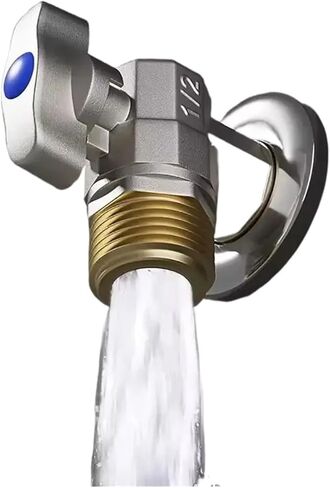 Hot and Cold Water Large Flow Water Stop Valves G1/2" with Handle Bathroom Kitchen Sink Stop Valve Durable Brass(Blue) in Saudi Arabia