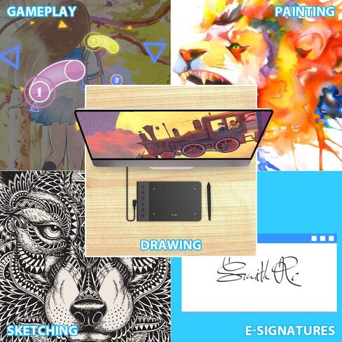 Drawing Tablet XP-PEN G640S Graphics Pen Tablet with Battery-Free Stylus 8192 Pressure 6x4 Inch Digital Tablet with 6 Customized Hot Keys for Chrome, Mac, Windows PC and Android in Kuwait