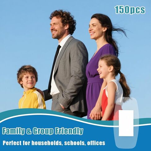150 Pcs Sheer Adhesive Bandages Waterproof Bandages Family Variety Pack for First-Aid, Wound Care, Fingers, Knees and Heels, Stays on Skin in The Bath, Shower or Pool in Saudi Arabia