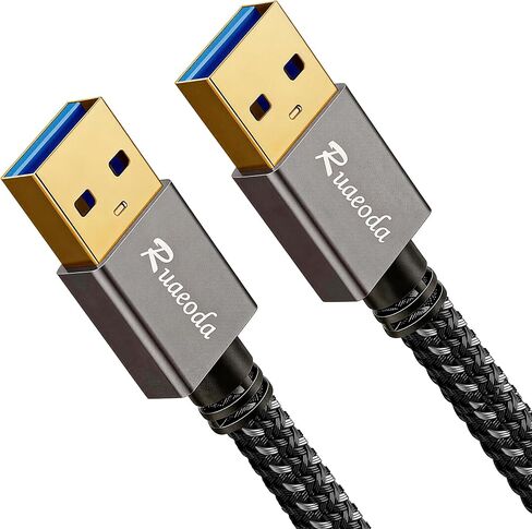 كابل Ruaeoda USB إلى USB بطول 3 أقدام، USB 3.0 ذكر إلى ذكر من النوع A لكتابة سلك USB مزدوج الجوانب لنقل البيانات متوافق مع القرص الصلب والكمبيوتر المحمول ومشغل DVD والتلفزيون ومحور USB 3.0 والشاشة والمزيد in Kuwait