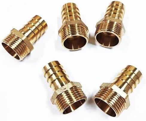 5 Pieces 3/4 inch Hose Barb to 3/4 inch Male NPT Brass Rigid Pipe Fitting Heavy Duty Quality Standard for Industrial Applications in Saudi Arabia