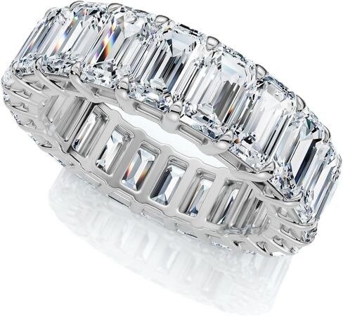 Pompeii 6Ct Emerald Cut Diamond Eternity Ring 14k Gold or Platinum Lab Grown (E/F,VS1-VS2) in Saudi Arabia