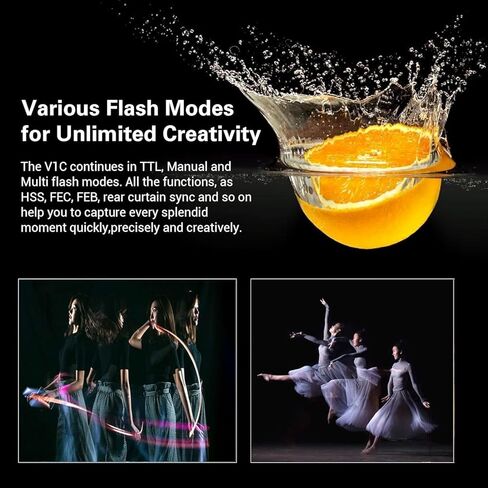 Godox V1-S Flash for Sony, 76Ws 2.4G TTL 1/8000 HSS, 480 Full Power Shots, 1.5s Recycle Time, 2600mAh Lithium Battery,V1S for Sony A7IV A7III A7RIII A7RII A7C A6400 A6000 A9 A77 A350 in Kuwait