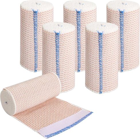 6 Pack Premium Elastic Bandage Wrap 4 Inch Compression Wrap Bandage Lymphedema Wraps for Legs, Ankle, Knee, Tummy in Saudi Arabia