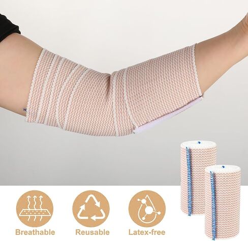 6 Pack Premium Elastic Bandage Wrap 4 Inch Compression Wrap Bandage Lymphedema Wraps for Legs, Ankle, Knee, Tummy in Saudi Arabia