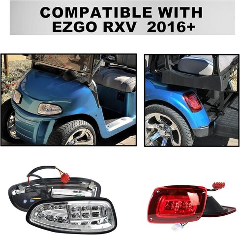 المصباح الخلفي لعربة الجولف LED مناسب لـ EZGO RXV 2016+ الغاز والكهرباء، مجموعة مصابيح عربة الجولف الفاخرة 12 فولت مع مجموعات إشارات الانعطاف، وأضواء الفرامل، والقرن in Saudi Arabia