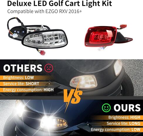 المصباح الخلفي لعربة الجولف LED مناسب لـ EZGO RXV 2016+ الغاز والكهرباء، مجموعة مصابيح عربة الجولف الفاخرة 12 فولت مع مجموعات إشارات الانعطاف، وأضواء الفرامل، والقرن in Saudi Arabia