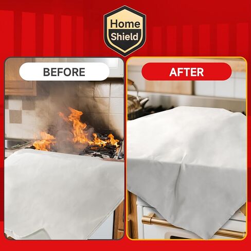 Emergency Fire Blanket for Home and Kitchen Safety - 100% Glass Fiber 40 * 40 Inches Fire Blanket for Kitchen, Car, Office, and School - Fire Blankets Emergency for Home (1 Pc) in Saudi Arabia