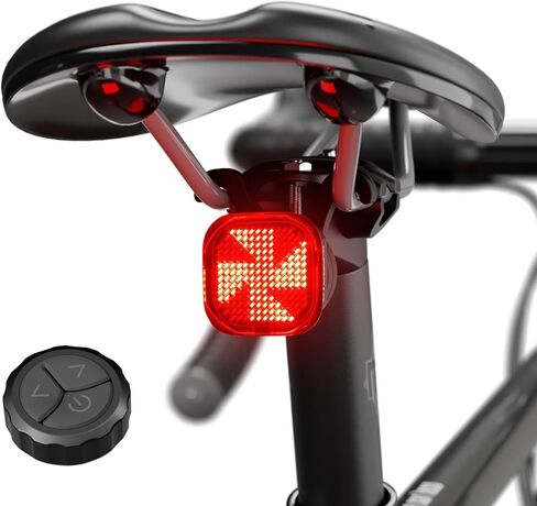Bike Taillight with Changing Emoji Faces, Wireless Remote Control Smart Vibration-Activated Bicycle Tail Light, USB-C Rechargeable, 30H Runtime, IPX6 Waterproof, Easy Mount for All Bikes in Saudi Arabia