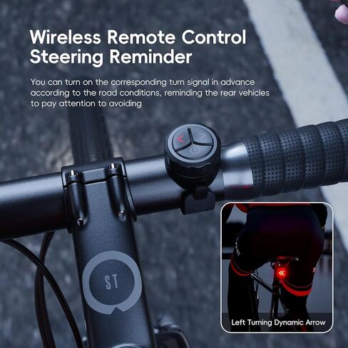 Bike Taillight with Changing Emoji Faces, Wireless Remote Control Smart Vibration-Activated Bicycle Tail Light, USB-C Rechargeable, 30H Runtime, IPX6 Waterproof, Easy Mount for All Bikes in Saudi Arabia