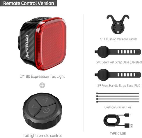 Bike Taillight with Changing Emoji Faces, Wireless Remote Control Smart Vibration-Activated Bicycle Tail Light, USB-C Rechargeable, 30H Runtime, IPX6 Waterproof, Easy Mount for All Bikes in Saudi Arabia