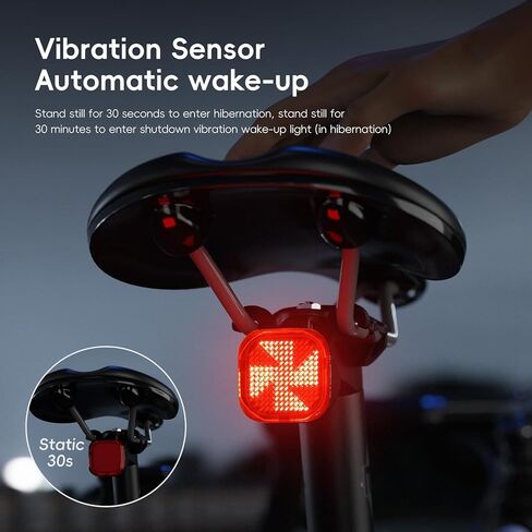 Bike Taillight with Changing Emoji Faces, Wireless Remote Control Smart Vibration-Activated Bicycle Tail Light, USB-C Rechargeable, 30H Runtime, IPX6 Waterproof, Easy Mount for All Bikes in Saudi Arabia