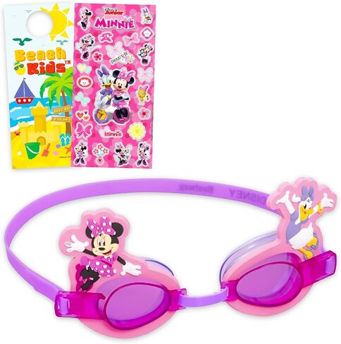 Disney Minnie Mouse Swim Goggles for Kids - Bundle Themed Goggles for Swimming, Pool, Beach, More Plus Stickers Minnie and Friends Pool Accessories for Girls in Saudi Arabia