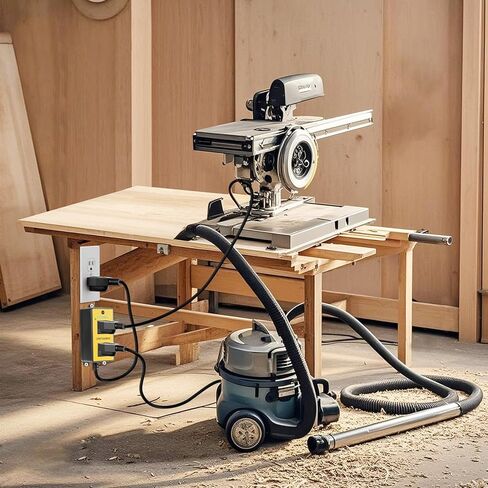 Automatic Vacuum Switch for Power Tool & Table Saw – Load Sensing Remote Control Outlet with 2 Outlets: Tool Plugs into One, Dust Collector Auto-On/Off When Tool Runs (1s Delay On / 7s Delay Off) in Saudi Arabia