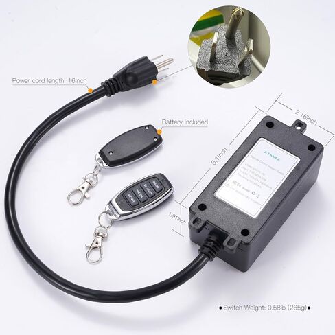 Automatic Vacuum Switch for Power Tool & Table Saw – Load Sensing Remote Control Outlet with 2 Outlets: Tool Plugs into One, Dust Collector Auto-On/Off When Tool Runs (1s Delay On / 7s Delay Off) in Saudi Arabia