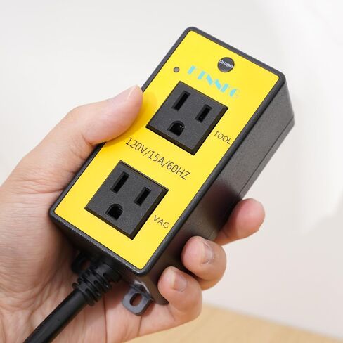 Automatic Vacuum Switch for Power Tool & Table Saw – Load Sensing Remote Control Outlet with 2 Outlets: Tool Plugs into One, Dust Collector Auto-On/Off When Tool Runs (1s Delay On / 7s Delay Off) in Saudi Arabia
