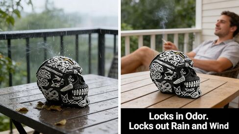 Cross Skull Ashtray with Lid - Windproof Tabletop Resin Cigarette Ash Tray for Home Office Tabletop Outside or Inside Patio Outdoor in Saudi Arabia