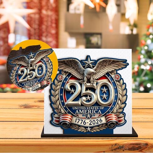 USA 250th Anniversary Napkin Holder for Table, 1776–2026 American Eagle Design Wooden Napkin Holder, 250 Years American Patriotic Decor for Home Kitchen in Saudi Arabia
