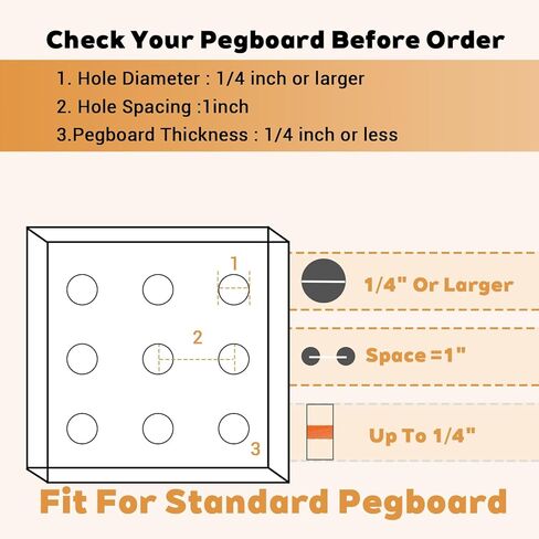 10-Pack Pegboard Shelf Hooks, 8" Black Metal Pegboard Shelf Brackets, Heavy Duty Peg Board Shelving Organizer Accessories for Garage Workshop Storage System in Saudi Arabia